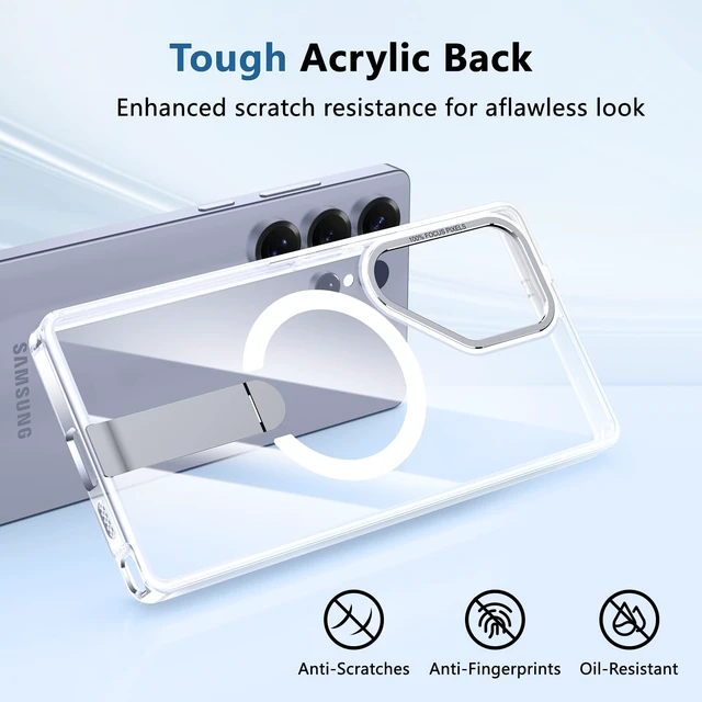 Alt view image 7 of 7 - for Samsung Galaxy-S25-Ultra case, Built-in Kickstand, Clear | Compatible with MagSafe, Military-Grade Shockproof Protection, Slim Fit & Crystal Clear Phone Case for S25 Ultra