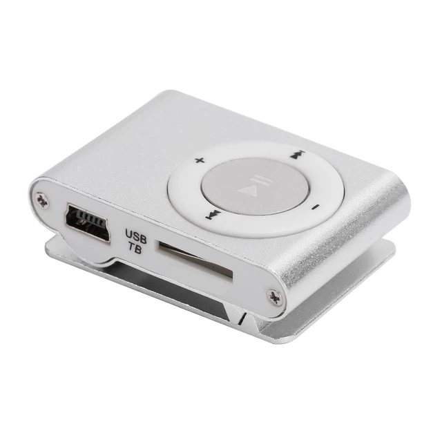 Alt view image 7 of 7 - MP3 Player, Portable Digital Music Media Player Mini Back Clips Player with Earphone and USB Cable for Sports Running (Silver)