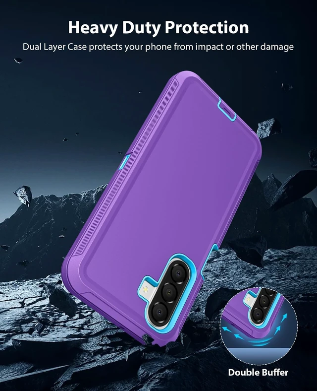 Alt view image 3 of 7 - for Samsung Galaxy A27 5G Case Rugged & Tough Protection - Purple | Shockproof Bumper & Durable Dual-Layer Back Cover with Port Dustproof/ Drop Poof Scratch Tough Protection Armor Phone Cases