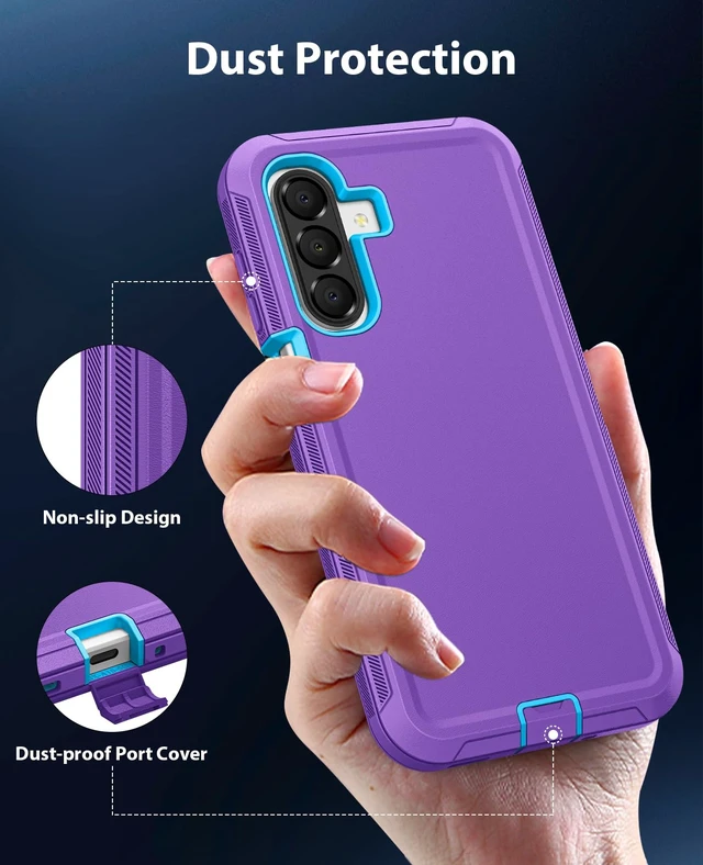Alt view image 5 of 7 - for Samsung Galaxy A27 5G Case Rugged & Tough Protection - Purple | Shockproof Bumper & Durable Dual-Layer Back Cover with Port Dustproof/ Drop Poof Scratch Tough Protection Armor Phone Cases