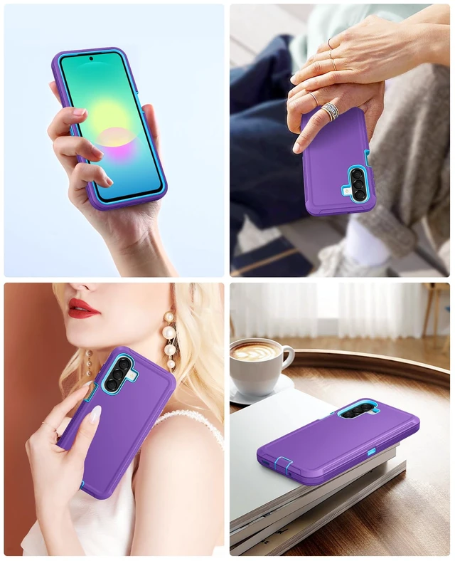 Alt view image 6 of 7 - for Samsung Galaxy A27 5G Case Rugged & Tough Protection - Purple | Shockproof Bumper & Durable Dual-Layer Back Cover with Port Dustproof/ Drop Poof Scratch Tough Protection Armor Phone Cases