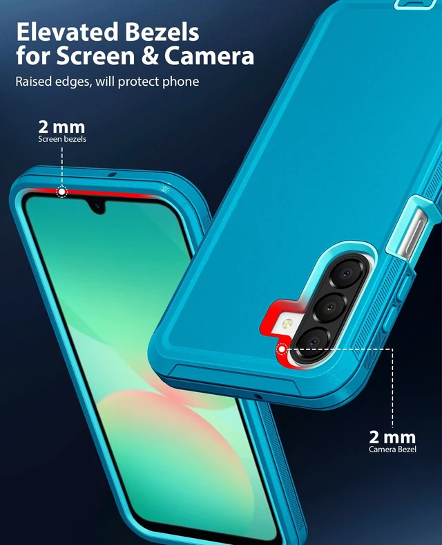 Alt view image 4 of 7 - for Samsung Galaxy A26 5G Case Rugged & Tough Protection, Turquoise | Shockproof Bumper & Durable Dual-Layer Back Cover with Port Dustproof/ Drop Poof Scratch Tough Protection Armor Phone Cases