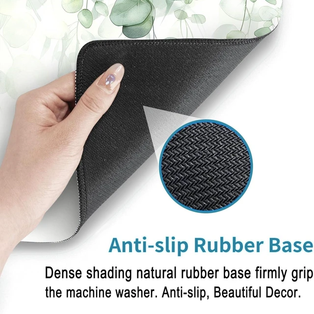 Alt view image 4 of 7 - Non-Slip Washer & Dryer Top Cover Protector Mat Dust-Proof Washing Machine Cover Pad With Green Leaf Design Universal 23.6"x19.7" for Laundry Room & Kitchen Decor
