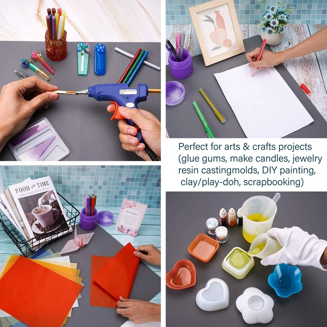 Alt view image 5 of 7 - Silicone Craft Sheet Dark Gray 27.6" x 19.7" - Large Nonstick Nonskid Desk Work Mat & Countertop Protector