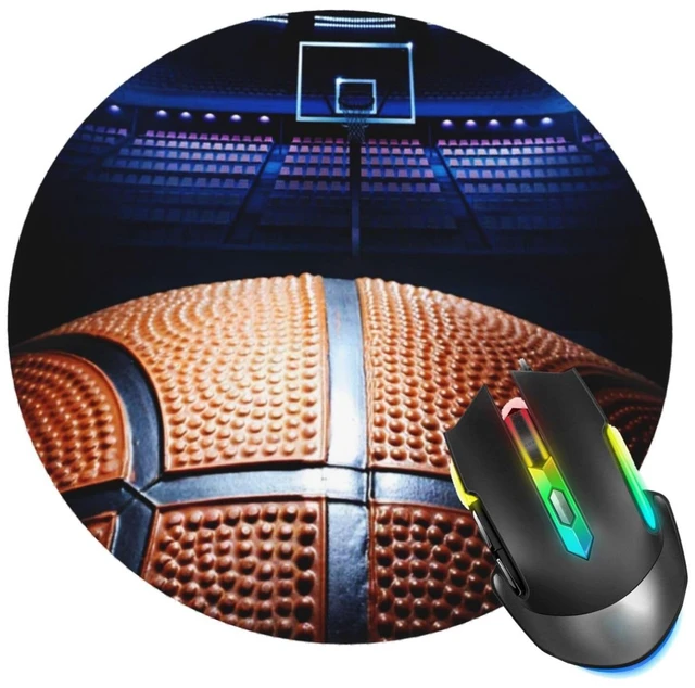 Main image of Basketball Field Mouse Pad, Mouse Pads for Desk, Stitched Edge Mousepad with Non-Slip Rubber Base, Gaming Mouse Mat for Computer Laptop Home Office