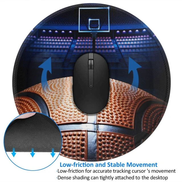 Alt view image 2 of 5 - Basketball Field Mouse Pad, Mouse Pads for Desk, Stitched Edge Mousepad with Non-Slip Rubber Base, Gaming Mouse Mat for Computer Laptop Home Office