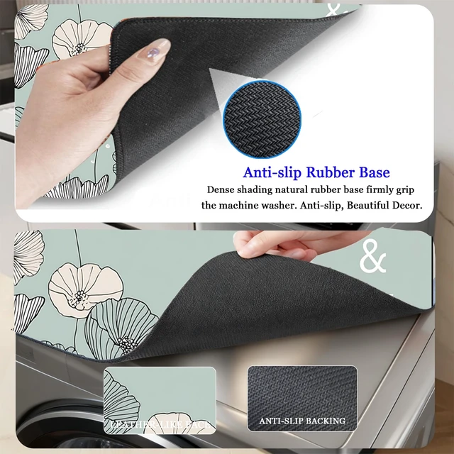 Alt view image 3 of 6 - Washer and Dryer Covers for the Top, Non-slip Dryer Top Protector Mat, Dust-proof Washing Machine Cover, 23.6" x 19.7" (blue, 23.6" x 19.7")