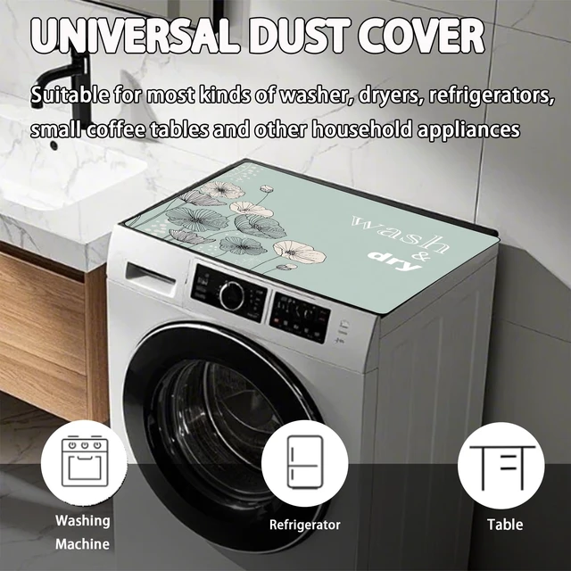 Alt view image 5 of 6 - Washer and Dryer Covers for the Top, Non-slip Dryer Top Protector Mat, Dust-proof Washing Machine Cover, 23.6" x 19.7" (blue, 23.6" x 19.7")