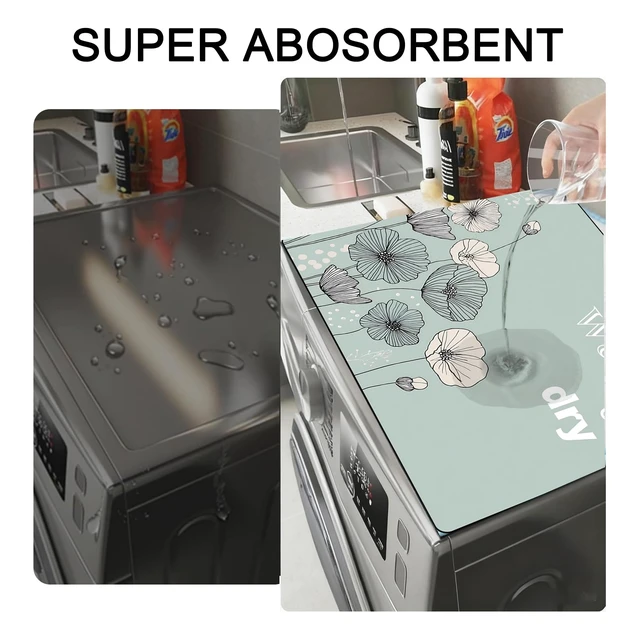 Alt view image 6 of 6 - Washer and Dryer Covers for the Top, Non-slip Dryer Top Protector Mat, Dust-proof Washing Machine Cover, 23.6" x 19.7" (blue, 23.6" x 19.7")