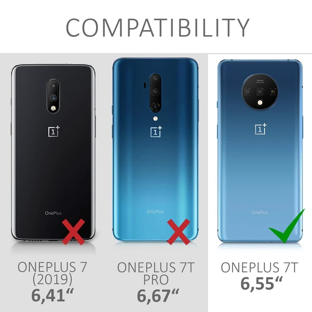 Alt view image 6 of 7 - Case Compatible with OnePlus 7T Case - TPU Silicone Phone Cover with Soft Finish - Teal Matte