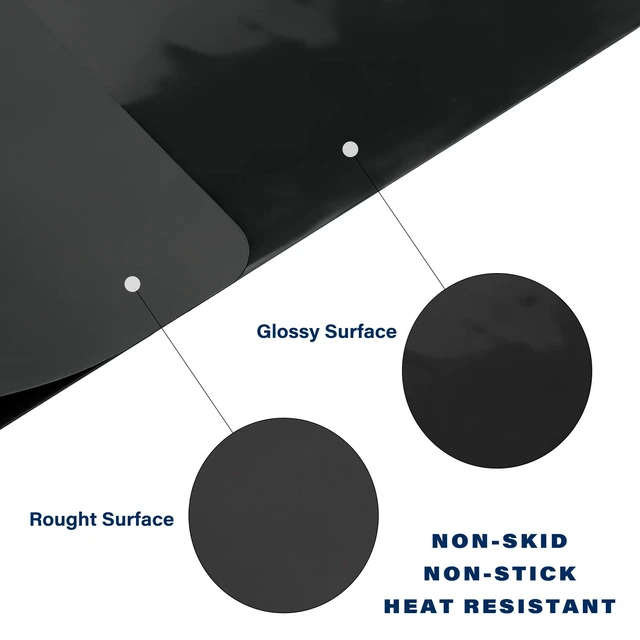 Alt view image 3 of 6 - Black Extra Large Silicone Mat, 23.6 x 15.7 inches Silicone Craft Sheet, Resin Casting Molds Mat, Countertop Protector, Placemat Table Saver Pad, Reusable Nonstick Nonskid