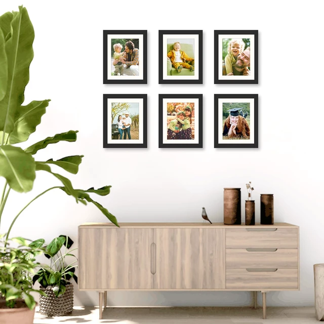 Alt view image 4 of 7 - Black 8x10 Picture Frame with Mat for 6x8 Display, Desk Wall Photo Frame for Horizontal and Vertical, 1 Pack