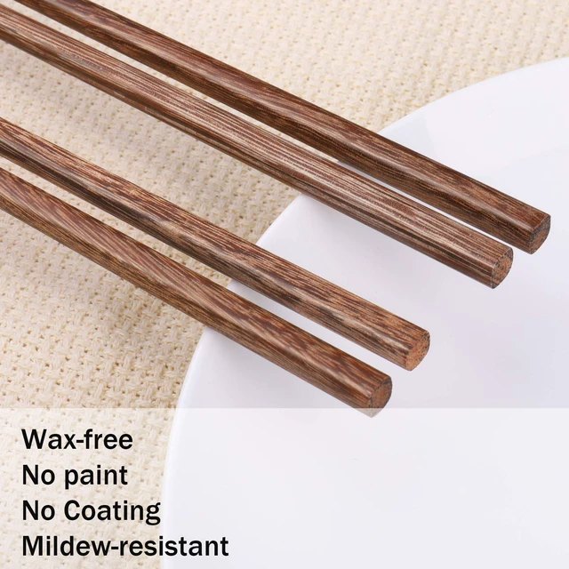Alt view image 2 of 7 - 12 Inches Long Wenge Wood Chopsticks for Hotpot Reusable Chinese Style Chopsticks Kitchen Chop Sticks 2 Pairs