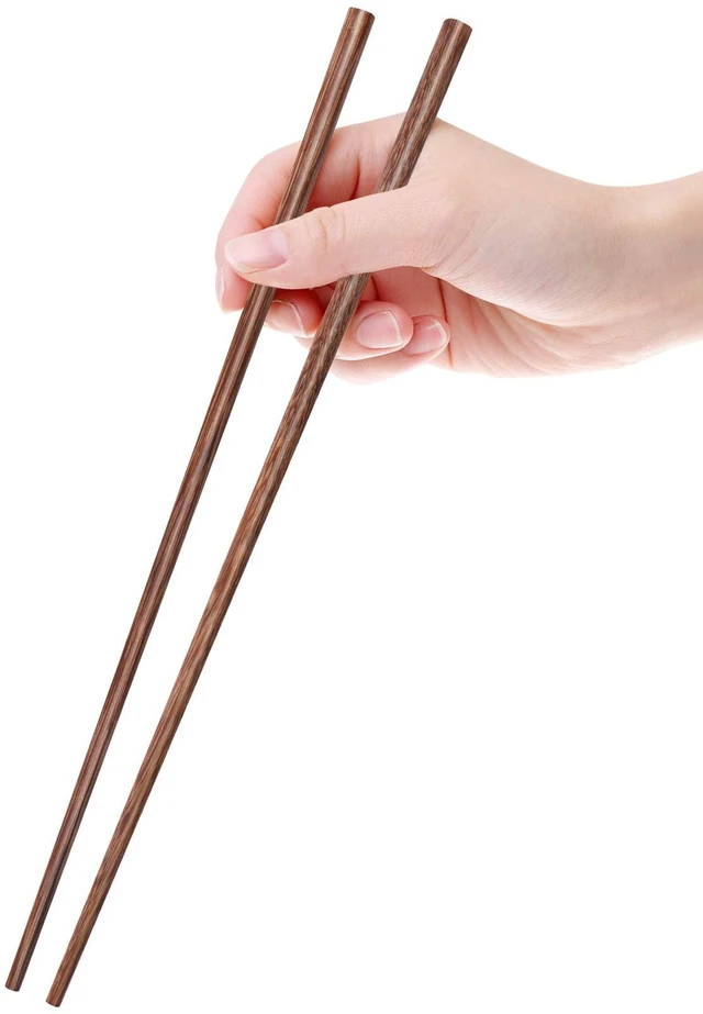 Main image of 12 Inches Long Wenge Wood Chopsticks for Hotpot Reusable Chinese Style Chopsticks Kitchen Chop Sticks 2 Pairs