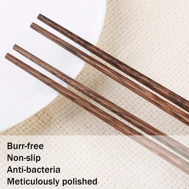 Alt view image 3 of 7 - 12 Inches Long Wenge Wood Chopsticks for Hotpot Reusable Chinese Style Chopsticks Kitchen Chop Sticks 2 Pairs
