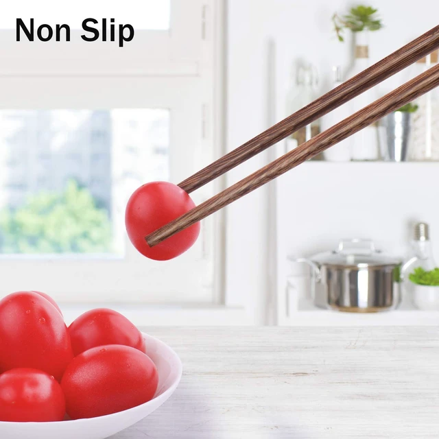 Alt view image 5 of 7 - 12 Inches Long Wenge Wood Chopsticks for Hotpot Reusable Chinese Style Chopsticks Kitchen Chop Sticks 2 Pairs