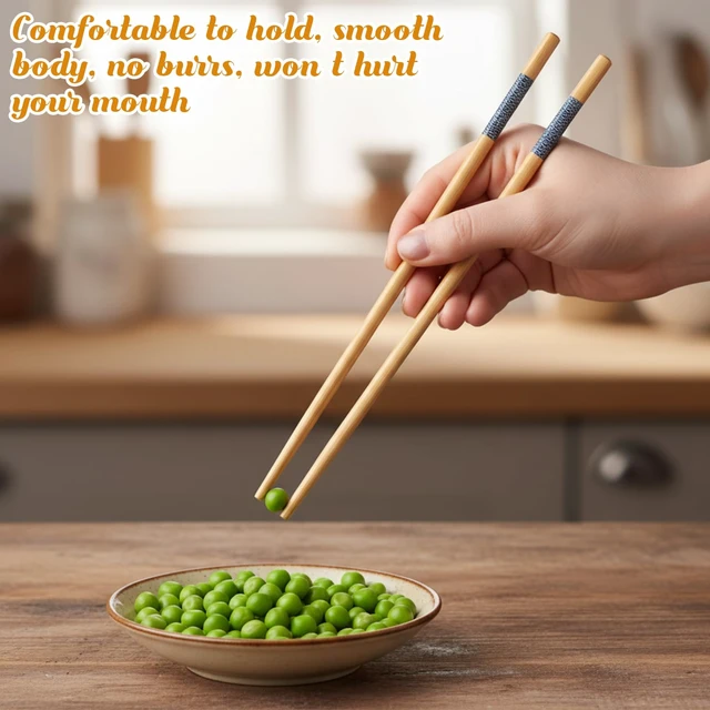 Alt view image 6 of 7 - 10Pairs Bamboo Chopsticks Reusable 9.45" Dishwasher Safe Chinese Chopsticks