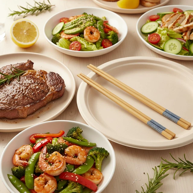 Alt view image 5 of 7 - 10Pairs Bamboo Chopsticks Reusable 9.45" Dishwasher Safe Chinese Chopsticks
