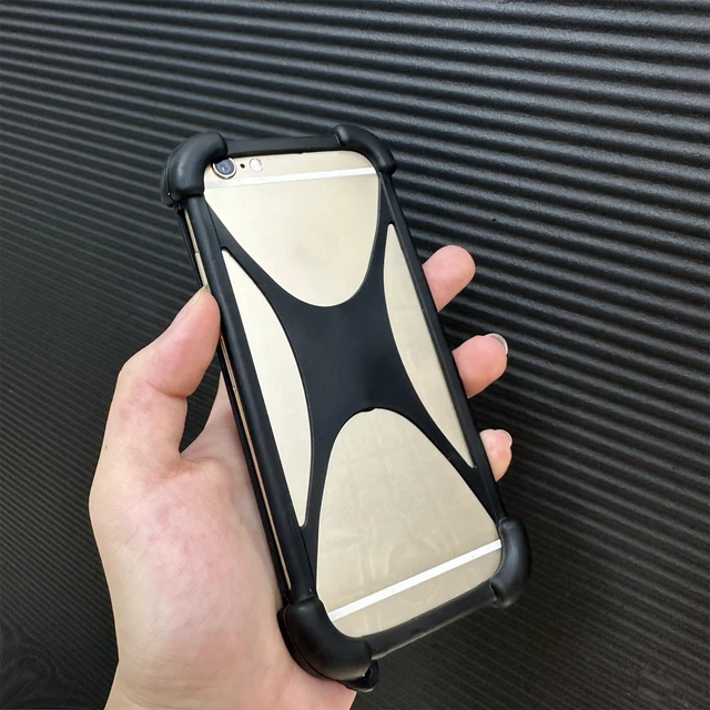 Alt view image 6 of 6 - Universal Smart Phone Bumper Case Elastic Soft Silicone Cover for 5.2" Phones Size 4'' to 6.5'' inch Case (Black)