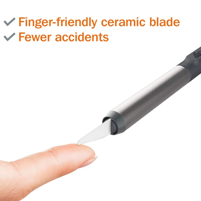 Alt view image 2 of 6 - 10548 Craft Knife, Finger-Friendly Edge, Safer Choice, Never Rusts, Lasts 11x Longer Than Steel, Precision Cutting, 1 Pack