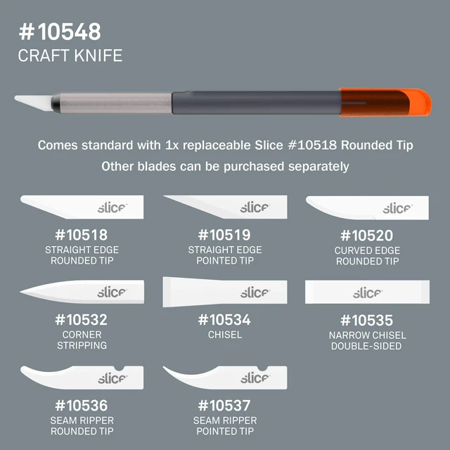 Alt view image 6 of 6 - 10548 Craft Knife, Finger-Friendly Edge, Safer Choice, Never Rusts, Lasts 11x Longer Than Steel, Precision Cutting, 1 Pack