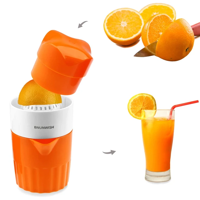Alt view image 2 of 6 - Hand Juicer Citrus Orange Squeezer Manual Lid Rotation Press Reamer for Lemon Lime Grapefruit with Strainer and Container, 2 Cups