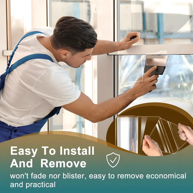 Alt view image 6 of 7 - 2 Mil Clear Window Security Film, 17" x 6.5 ft Anti Shatter Roll | Wet-Apply PET Safety Film for Sliding Doors, Patio Doors & Floor-to-Ceiling Windows, Helps Hold Broken Glass Together, DIY