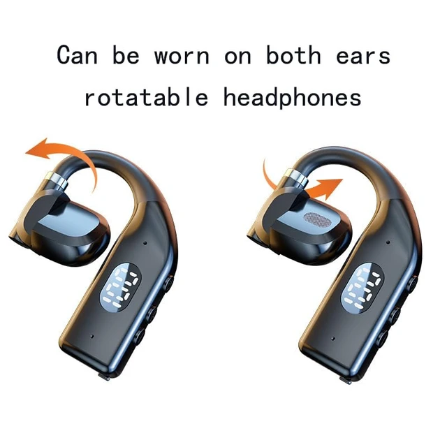 Alt view image 2 of 7 - Open Ear Bluetooth Headset | 180° Rotatable Single Earbud, 20-Hour Battery, Compatible with Left/Right Ear, For Office & Video Calls