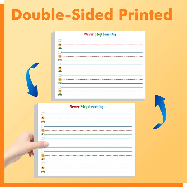 Alt view image 3 of 6 - 100 Sheets Ruled Writing Paper, Double-Sided Printing Skip-A-Line Ruled Writing Paper with Dotted Lines Handwriting Practice Paper 1 line spacing for Kindergarten Toddlers Kids (11 x 8.3)