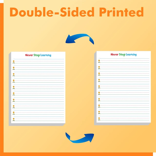 Alt view image 3 of 6 - 100 Sheets Ruled Writing Paper, Double-Sided Printing Skip-A-Line Ruled Writing Paper with Dotted Lines 1 Line Spacing Handwriting Practice Paper for Kindergarten Toddlers Kids (8 x 10.6)
