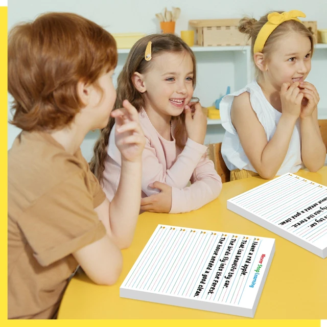 Alt view image 6 of 6 - 100 Sheets Ruled Writing Paper, Double-Sided Printing Skip-A-Line Ruled Writing Paper with Dotted Lines 1 Line Spacing Handwriting Practice Paper for Kindergarten Toddlers Kids (8 x 10.6)