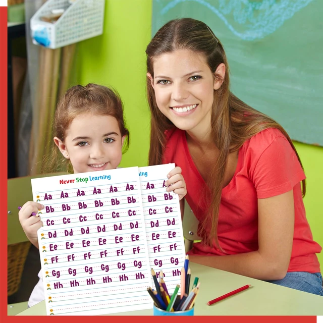 Alt view image 5 of 6 - 100 Sheets Ruled Writing Paper, Double-Sided Printing Skip-A-Line Ruled Writing Paper with Dotted Lines 1 Line Spacing Handwriting Practice Paper for Kindergarten Toddlers Kids (8 x 10.6)