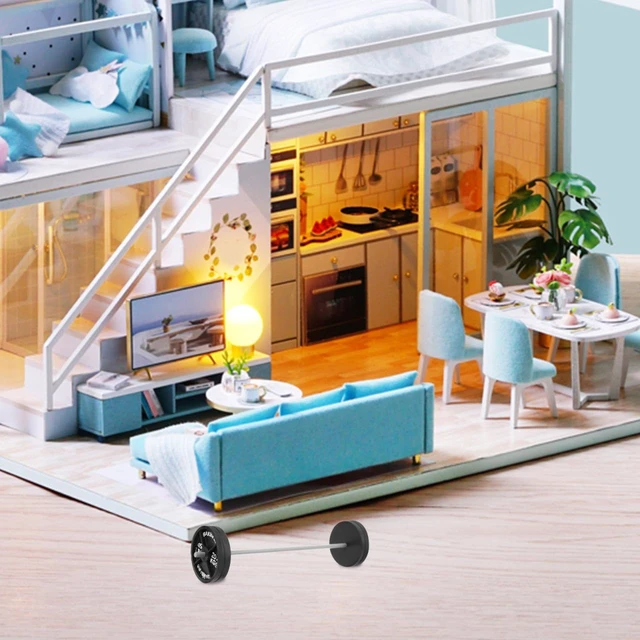 Alt view image 6 of 7 - Dollhouse Barbell Miniature Dumbbell Dollhouse Gym Mini Fitness Equipment Model for Doll House Ornament Accessories Decoration