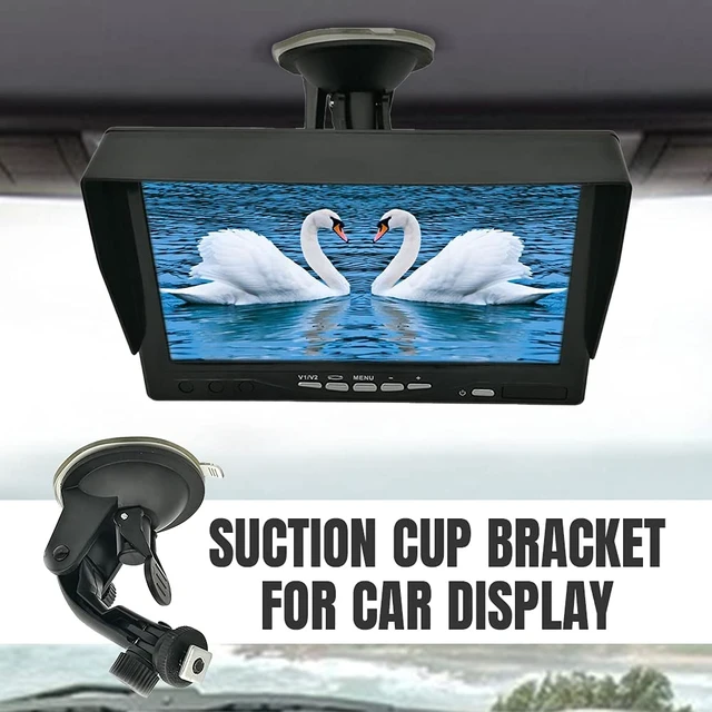 Alt view image 3 of 6 - Windshield/Suction Cup Mount Bracket for 7 Inch Display, Dash Cam GPS Holder, Rear View Backup Camera Monitor Fix on Windshield (Black)