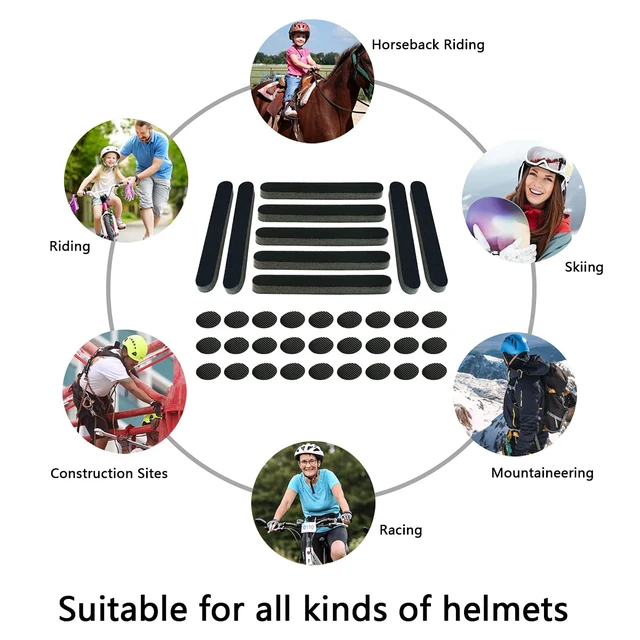 Alt view image 3 of 7 - Helmet Padding Kit, Bicycle Replacement Universal Foam Pads Kits | Mats Set for Bike Motorcycle Cycling Helmet Accessories(Black)