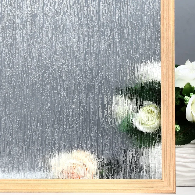 Main image of Rain Glass Window Film Privacy Static Window Clings Decorative Glass Sticker for Home Office Removable UV Protection Heat Control 17.7 x 78.7 inches