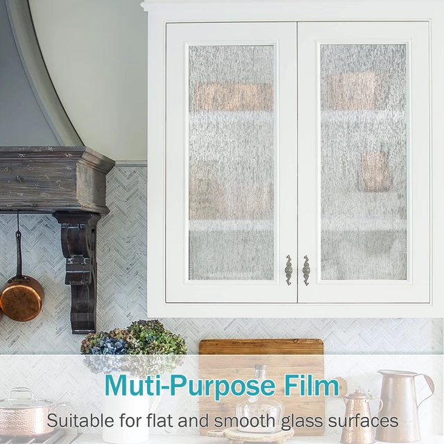 Alt view image 6 of 7 - Rain Glass Window Film Privacy Static Window Clings Decorative Glass Sticker for Home Office Removable UV Protection Heat Control 17.7 x 78.7 inches