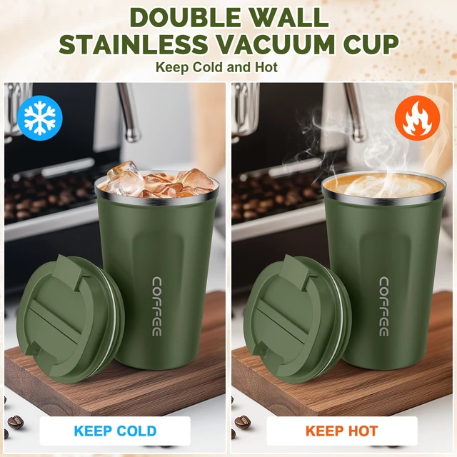 Alt view image 3 of 7 - 12 oz Coffee Mug - Stainless Steel Coffee Cup with Leakproof Lid | Stainless Steel Double-wall insulation, 6-Hour Heat Retention, 360°Leak proof, BPA-free, Reusable And To Go Coffee Mug
