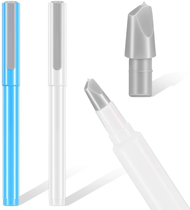 Main image of 2 Pcs Ceramic Blade Cutter Pen, Diamond Painting Knife, Blue, White | Release Paper Craft Knife Tools, Safety Precision Craft Ceramic Box Cutter Pen for Cutting Diamond Art with Replaceable Blade