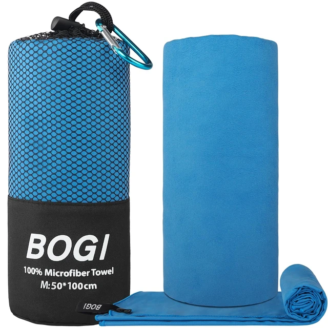 Alt view image 2 of 7 - Microfiber Quick Dry Travel Sports Towel, Blue, 40"x20" | Quick Dry Towel, Supper Absorbent Soft Lightweight Compact for Camping, Hiking, Swimming, Backpacking, Travel, Gym, Yoga