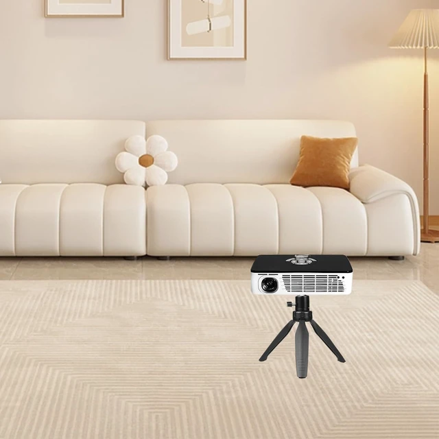 Alt view image 5 of 7 - Mini Projector Tripod Mount Compatible with APEMAN,DR. J Upgrade, DBPOWER, Anker, Artlii, LoongSon, AAXA Technologies and Most Other Mini Projector, 360° Rotation, 90° Tilt Angle, Easy Installation