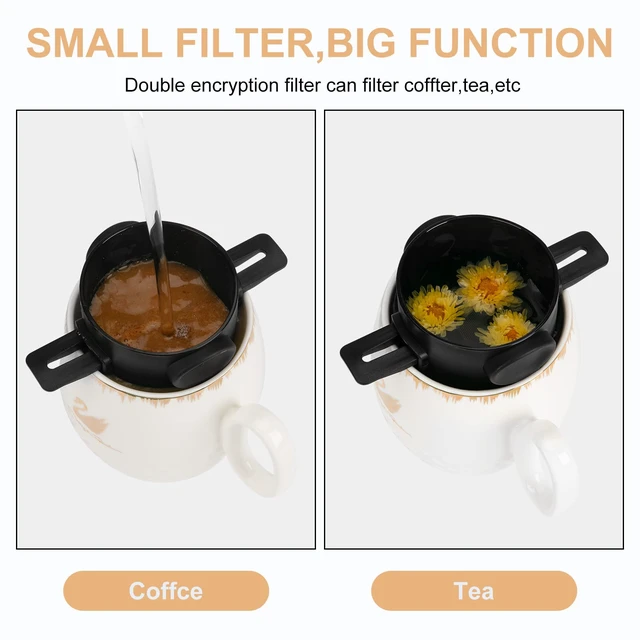 Alt view image 2 of 7 - Pour Over Coffee Maker,Portable Stainless Steel Reusable Coffee Filter, Mini Collapsible Paperless Single Serve 1 Cup Coffee Dripper Cup Easy To Clean For Travel Camping