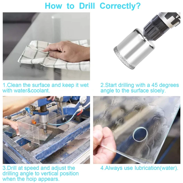 Alt view image 4 of 7 - 15 Pcs Diamond Drill Bits for Ceramic, Diamond Hole Saw Drill Bit Set Kit, Premium Glass Drill Bit for Bottles,Pots, Marble, Granite Stone, Tile Cutting 0.23 Inch - 2 Inch6mm - 50mm