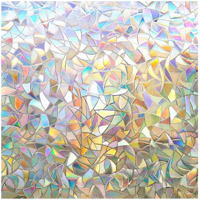 Main image of Rainbow Window Privacy Film, Stained Glass Cling, 11.8" x 78.7" | Decorative Static Sticker, Non-Adhesive Reusable Window Tint, Heat Control UV Blocking Coverings for Home Doors, Living Room