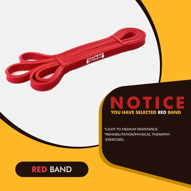 Alt view image 2 of 7 - Heavy Duty Resistance Stretch Loop Bands for Powerlifting Workout Exercise and Assisted Pull Ups 02. Red