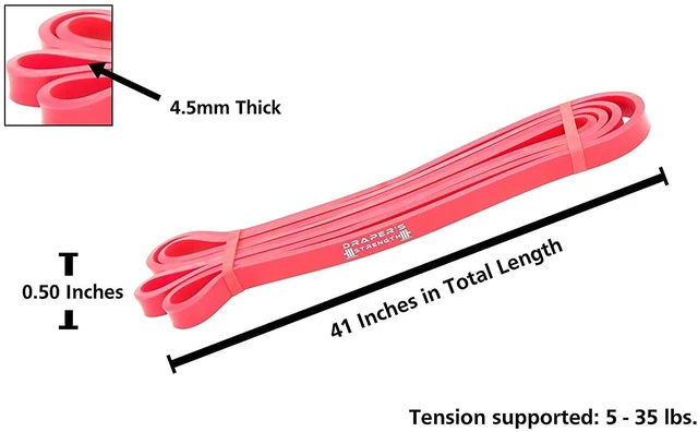 Alt view image 3 of 7 - Heavy Duty Resistance Stretch Loop Bands for Powerlifting Workout Exercise and Assisted Pull Ups 02. Red