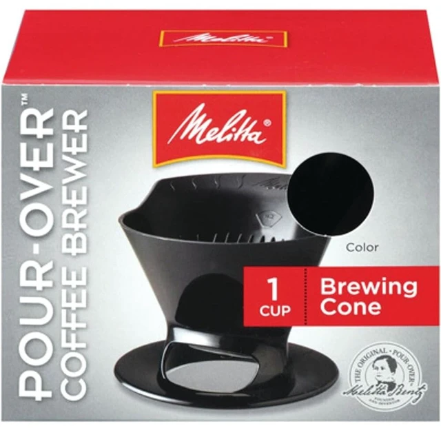 Main image of 64007 1 Cup Black Pour-Over Coffee Brew Cone