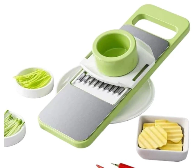 Main image of 5 in 1 Slicer for Kitchen, Vegetable Slicer Multi Blade Potato Chip, Veggie shredder, Vegetable Cutter,Shredder and peeler For Small Job In Kitchen (Green)