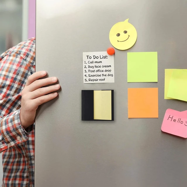 Alt view image 2 of 5 - Magnetic Sticky Note Dispenser for 3x3 Inch Notes, Post It Note Holder & Organizer for Office, Home, and Classroom Desk (Black)