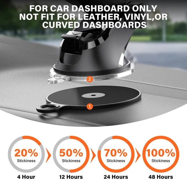 Alt view image 5 of 7 - 3Pcs 3" Dashboard Pad Mounting Disk for Suction Cup Phone Mount | Single-Sided VHB Tape,Replacement Disc for Car Dashboard & Vacuum Suction Phone Holder,For Flat Dashboards Only; One-time Use
